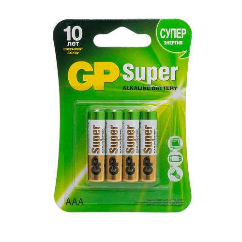 Батарейка GP Batteries Super Alkaline Battery AAA 4 шт в Медиа Маркт