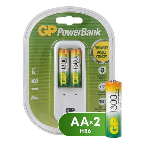 Зарядное устройство + аккумуляторы GP PB410GS130-2CR2 AA 2 шт. 1300 mAh в Медиа Маркт